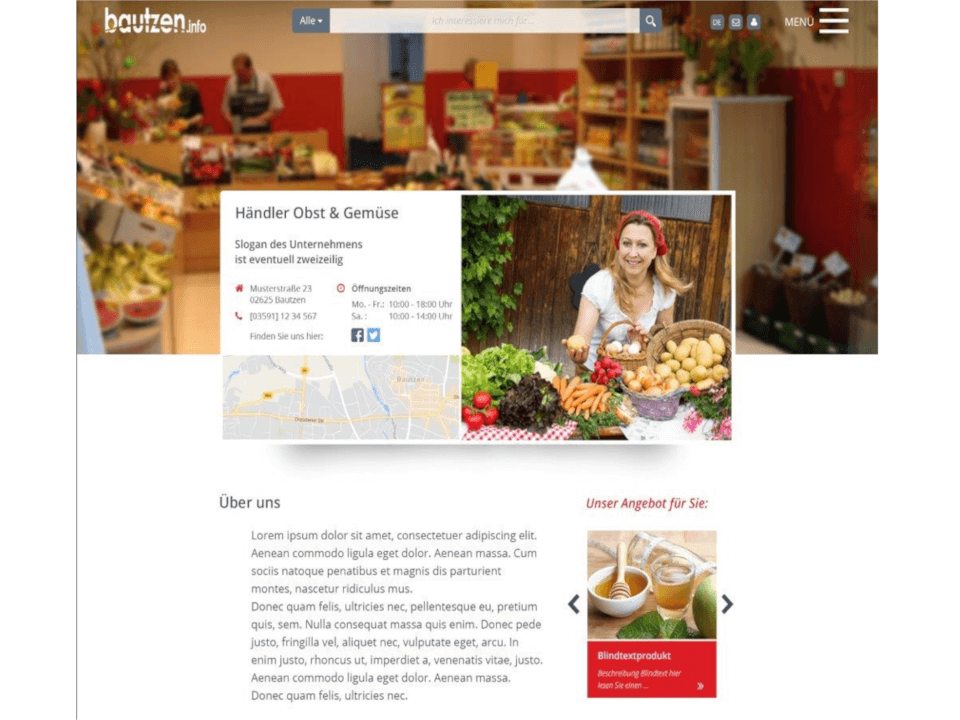 Musterseite für Händler in Bautzen online